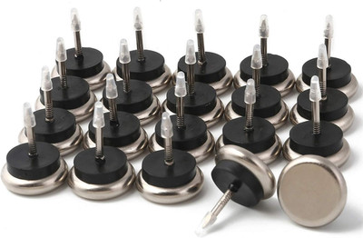 Dia Nail on Furniture Glides for Chairs, Tables -  Nickel Base Cushioned Furnitu