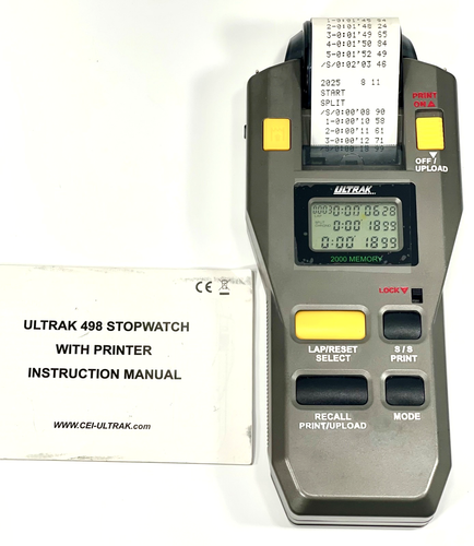 Cronómetro ULTRAK 498 con memoria de tiempo 2000 e IMPRESORA incorporada para pista, CC, natación