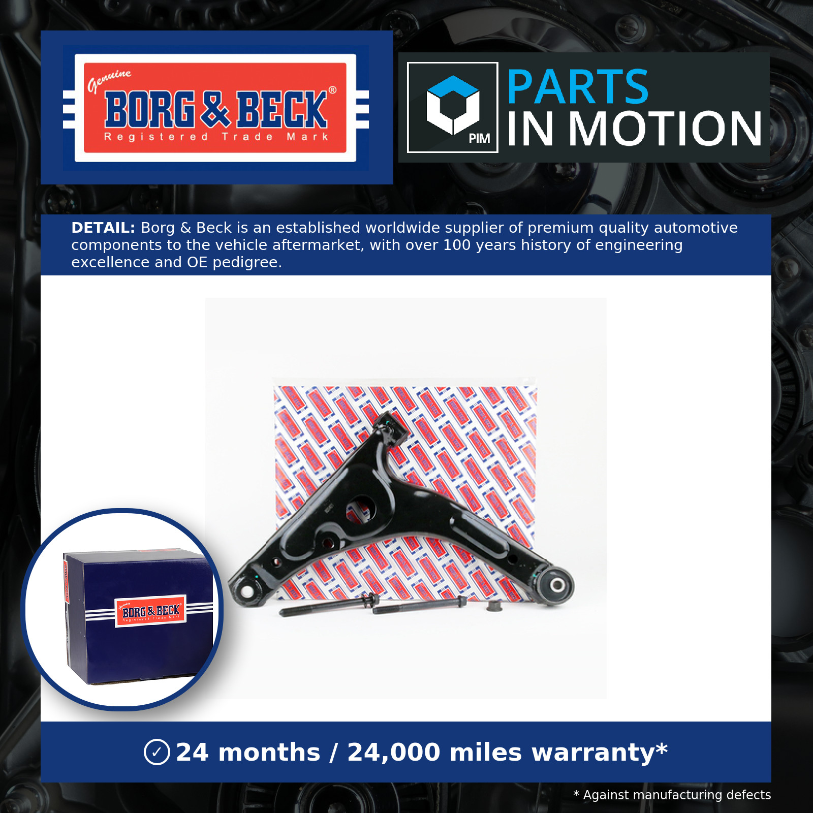 Wishbone / Suspension Arm BCA6162 Borg & Beck Track Control 1438318 1438350 New