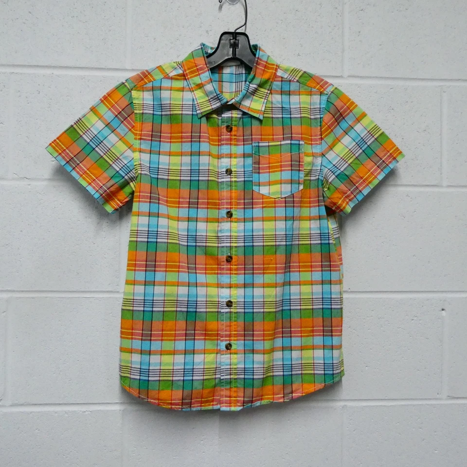 Crazy 8 Niño Grande 10-12 Botones Delantero Camisa Manga Corta Top Foto 2 de 4