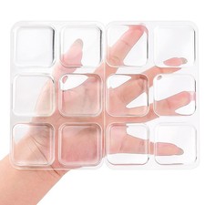 Door Knob Wall Shield, 12 PCS Transparent Square Soft Rubber Wall Protector S...