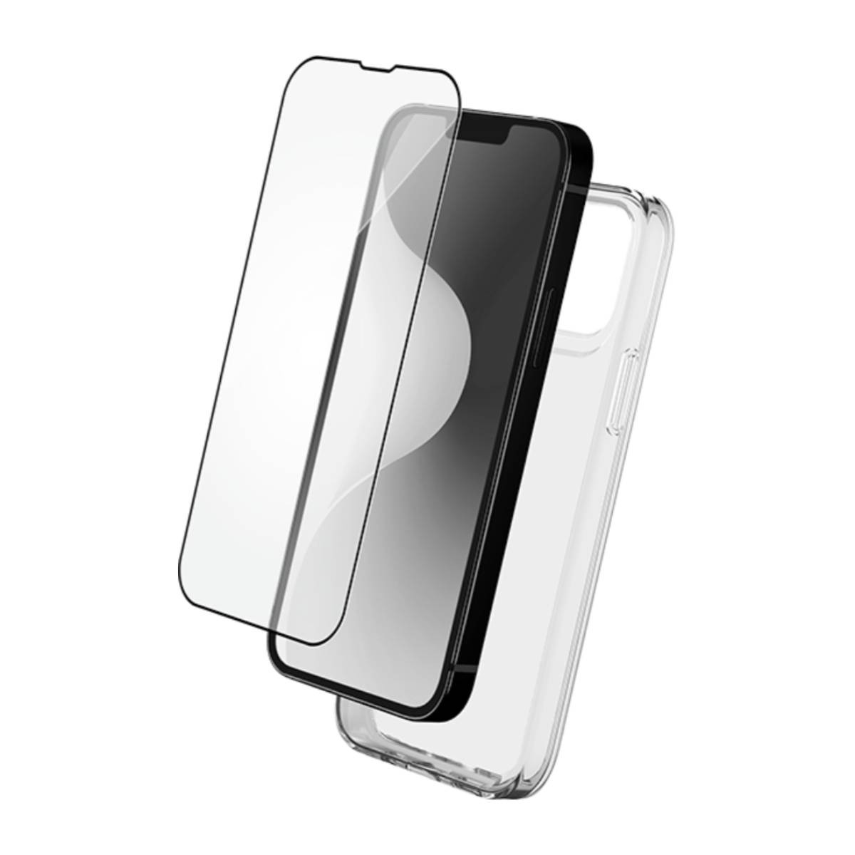 Kit d'accessoires 2 en 1 BigBen pour iPhone 16 Pro Max, coque transparente et verre SmartFrame