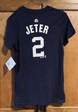 NWT NY Yankees Derek Jeter 2 Majestic Jersey Shirt Girls Size L /14 OR Women XS