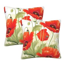 Spring Flowers Pillow Covers 18x18 Inch Set of 2 Farmhouse Floral Throw Pillo...