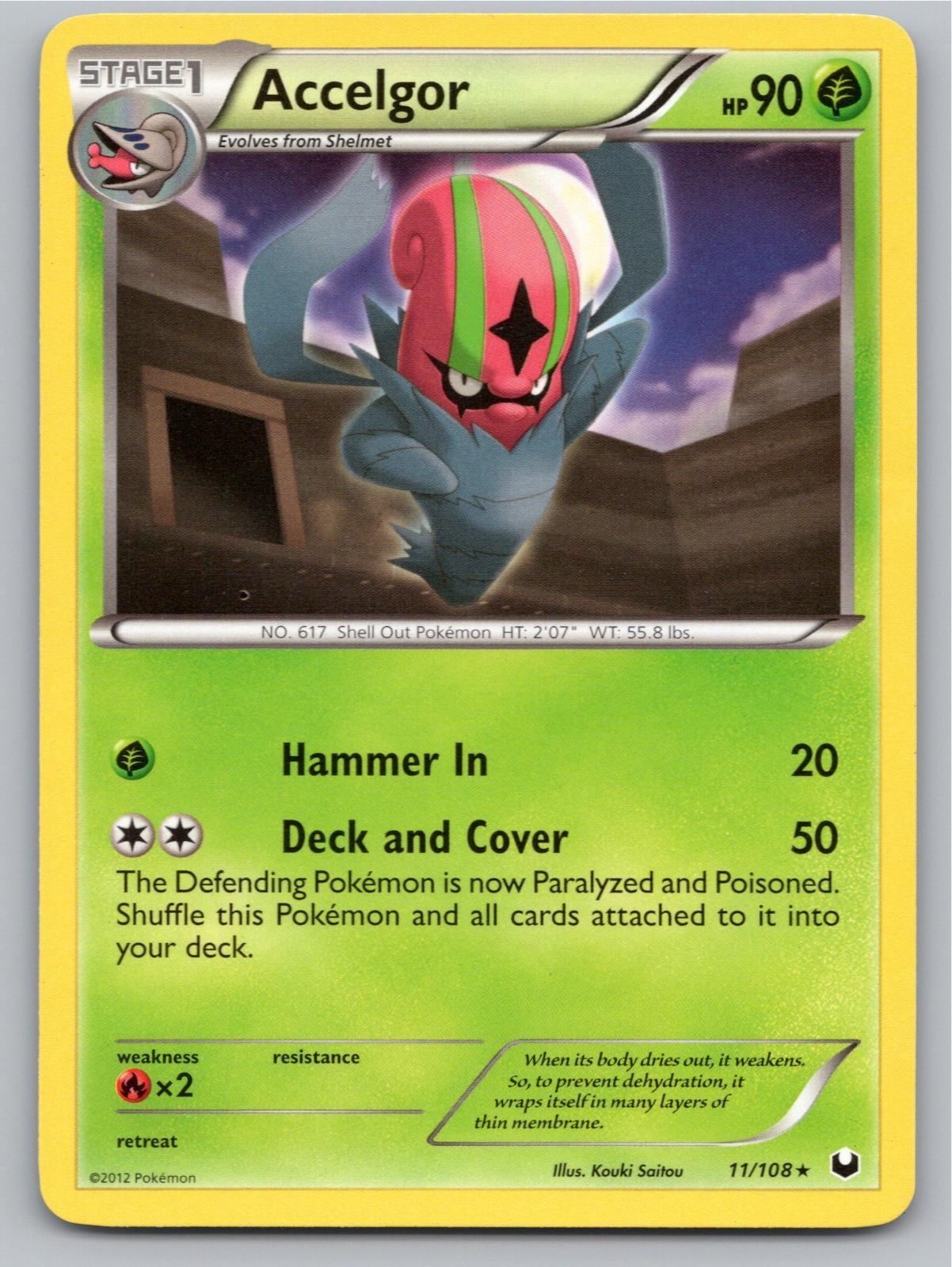 2012 POKEMON ACCELGOR DARK EXPLORERS 11/108 RARE NM A49055 FREE S&H