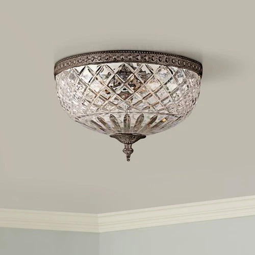 Crystorama Majestic English Bronze 12" Wide Ceiling Light - Picture 1 of 9