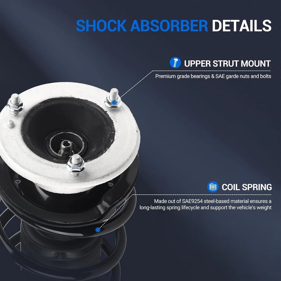 Front Struts for BMW 328i 335i 128i 135i 2006–2013 Complete Coil Assembly L/R - Image 2 of 4