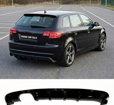 Diffusore  " S3 LOOK " Posteriore per  AUDI A3  8P 2008-2012 (3/5 porte) NERO