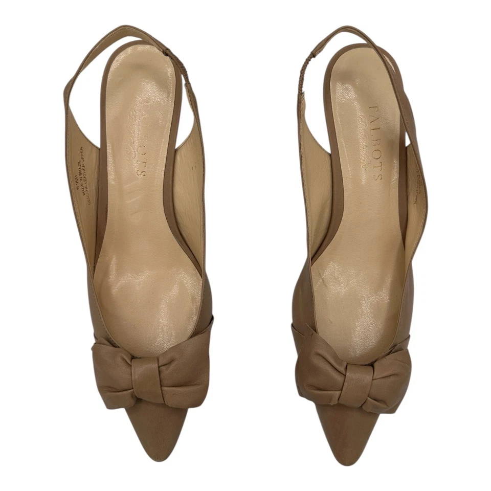 Talbots Mujer Tacones con Cordones Cuero Tostado Lazo Punta Gatito Tacones Talla 6.5 Foto 3 de 4