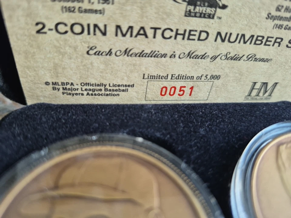 Roger Maris and Mark McGwire Coins Authentic Limited Edition Rare 51 of 5000 - Image 3 of 4