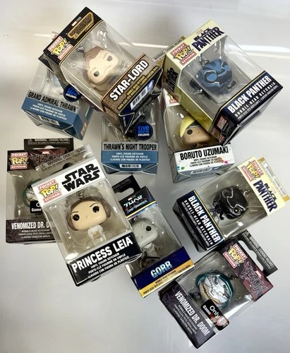 Funko Pocket Pop Keychains Marvel Princess Leia Star Lord Black Panther Lot 10