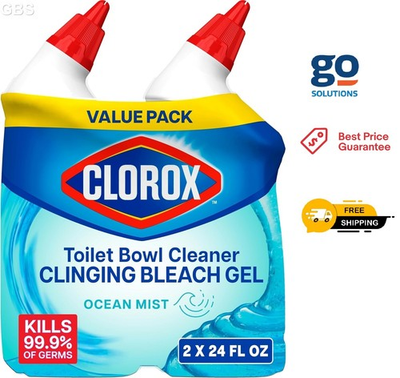 #ad #ad CLOROX Toilet Bowl Cleaner Clinging Bleach Gel Ocean Mist 24 Fl Oz Pack of 2 $8.15