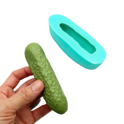 Pickle Silicone Mold 4.2in   Realistic Cucumber Mold for Wax Melts Resin Candle