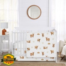 Sweet Jojo Designs Highland Cow Crib Set 3pc