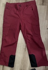 SLALOM Men's Winter/Snow/Ski/Snowboard Insulated Pants Size XL Maroon Cargo