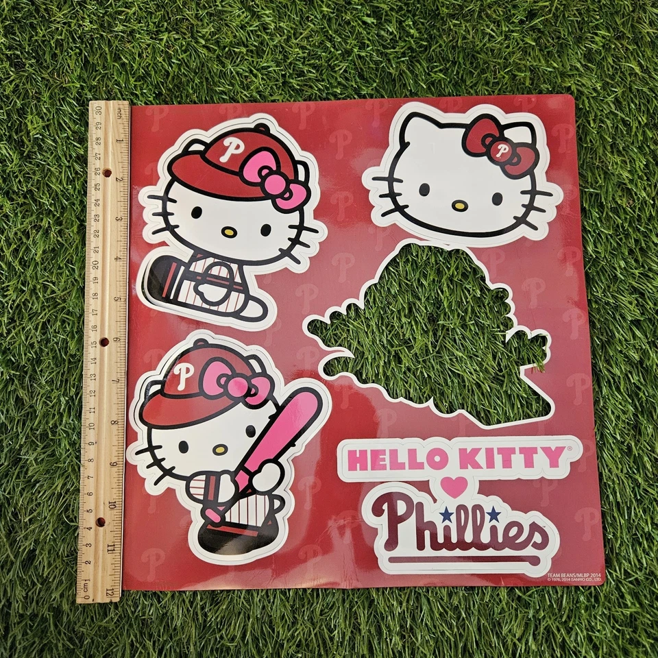 Muy Raro Hello Kitty ✕ Juego de Imanes para Coche Philadelphia Phillies - (Falta 1 Imán) Foto 2 de 4
