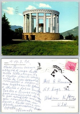 Trento Italy Cesare Battisti Monument Doss Trento 1981 Chrome Postcard