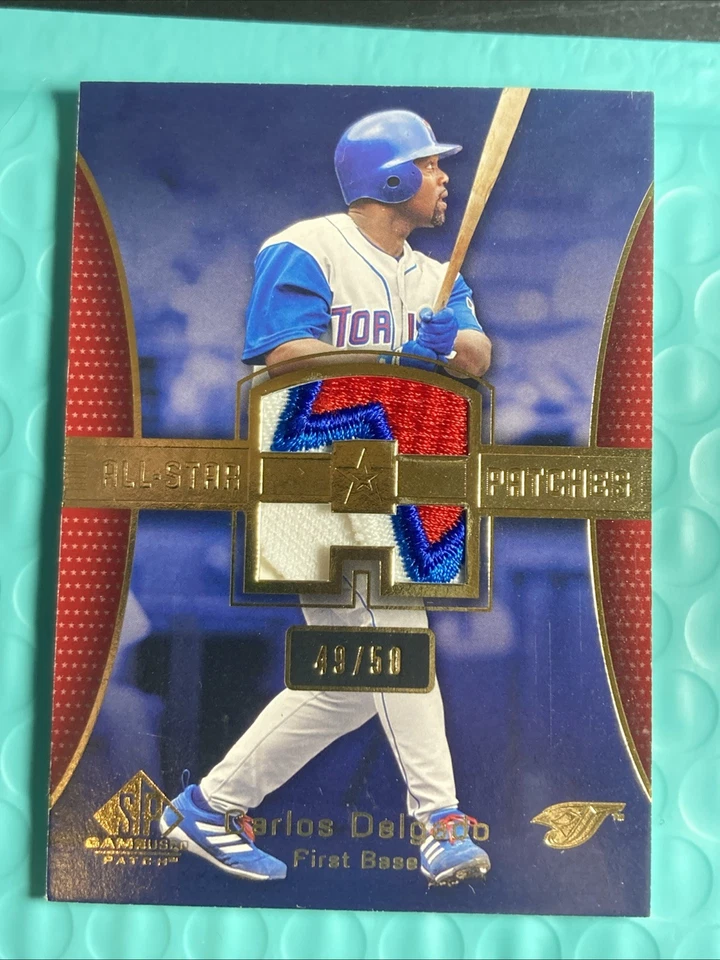 2004 Upper Deck SP All Star Game Used Patch Blue Jays Carlos Delgado # 49 / 50 - Image 2 of 4