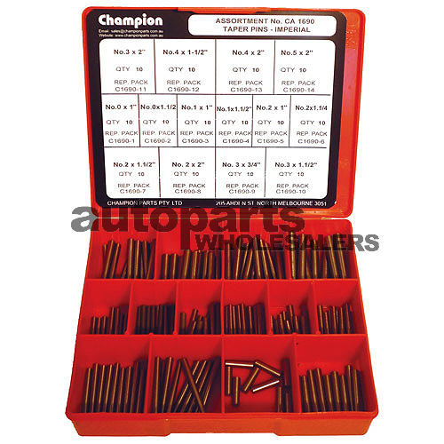 CHAMPION SMALL SIZE TAPER PINS ASSORTMENT KIT (140 Pieces) - Picture 1 of 3