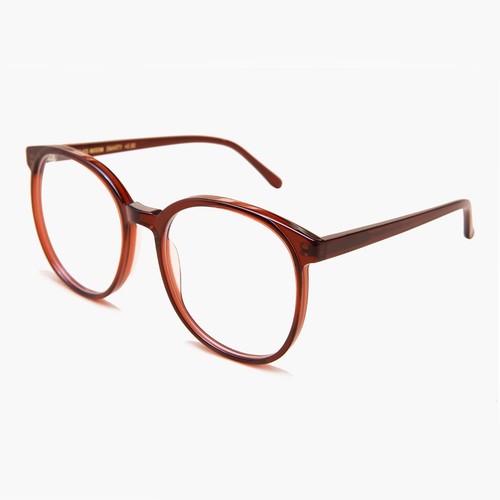 Grand Rond Bordeaux Rétro Bleu Lumière Lunettes - Smarty - Photo 3 sur 4