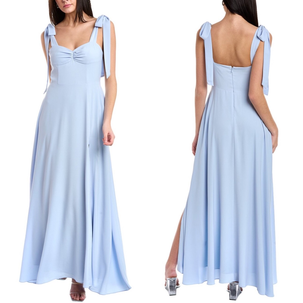 NEW ALEXIA ADMOR Halogen Blue ARYA Sweetheart Neck A-LINE Slit MAXI DRESS 14 NEW ALEXIA ADMOR Halogen Blue ARYA Sweetheart Neck A-LINE Slit MAXI DRESS 14