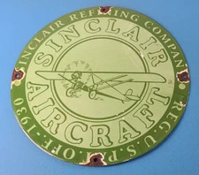 Vintage Sinclair Gasoline Sign - Airplane Porcelain Gas Pump Sign