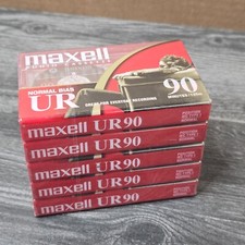 Maxell UR90 5 PAK 90 Minutes Audio Cassette Tapes Normal Bias Sealed