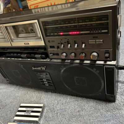 SHARP GF-888 THE SEARCHER-W Vintage Boombox Dual Cassette Wide FM