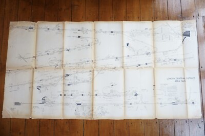 1965 London Central Area No.5 Railway Control Signal Diagram Southern Region Map