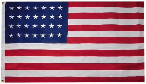 3X5 USA 28 Star Stars Linear Historical Nylon 600D 2-Ply Embroidered Flag Banner - Picture 2 of 9