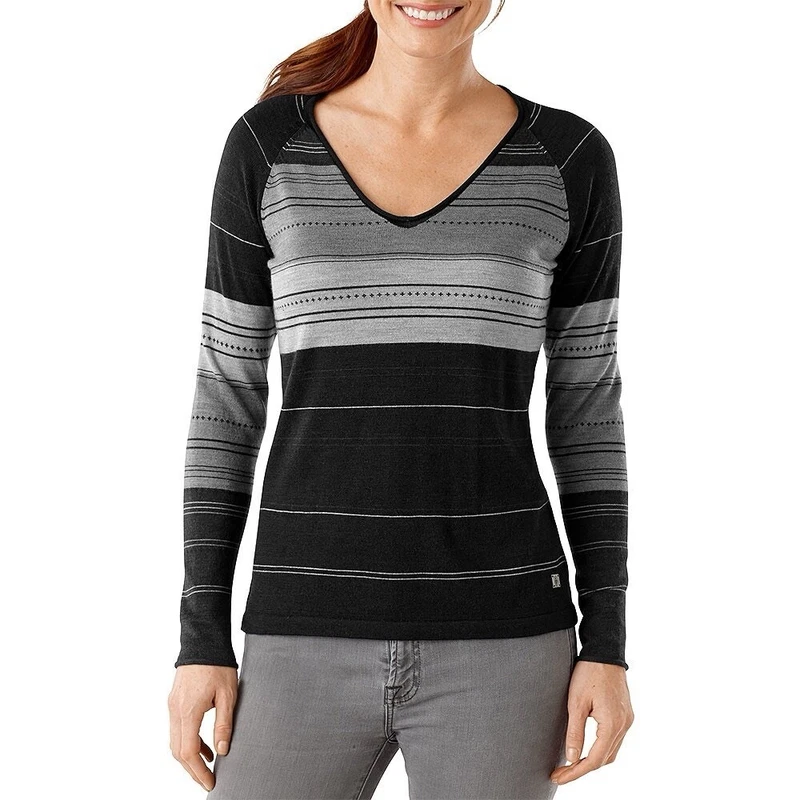 smartwool sulawesi stripe v-neck sweater