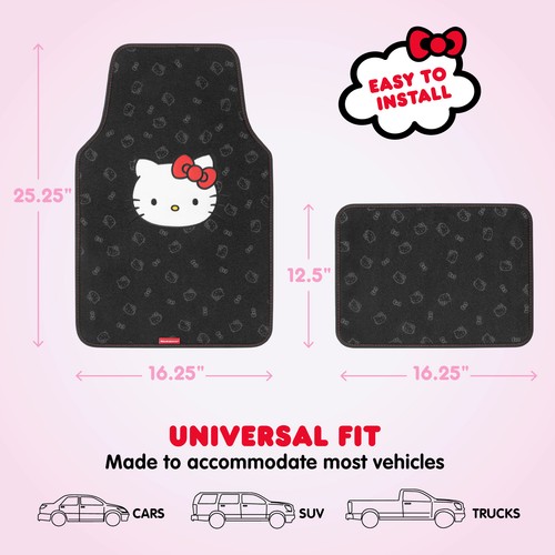 Hello Kitty Carpet Car Floor Mats - Universal Fit for Cars, SUVs & Trucks - 第 5/9 張圖片