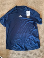 NEW!! Mens Adias Creator Tee MED  Blue w/White Logo!