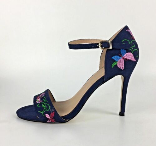 New Blue Hippie Laundry Vivienne Sandals Heels Shoes Size 8 Butterfly Boho NWT - Picture 8 of 12