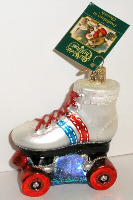 2016 ROLLER SKATE - OLD WORLD CHRISTMAS - GLASS ORNAMENT - NEW W/TAG 44097