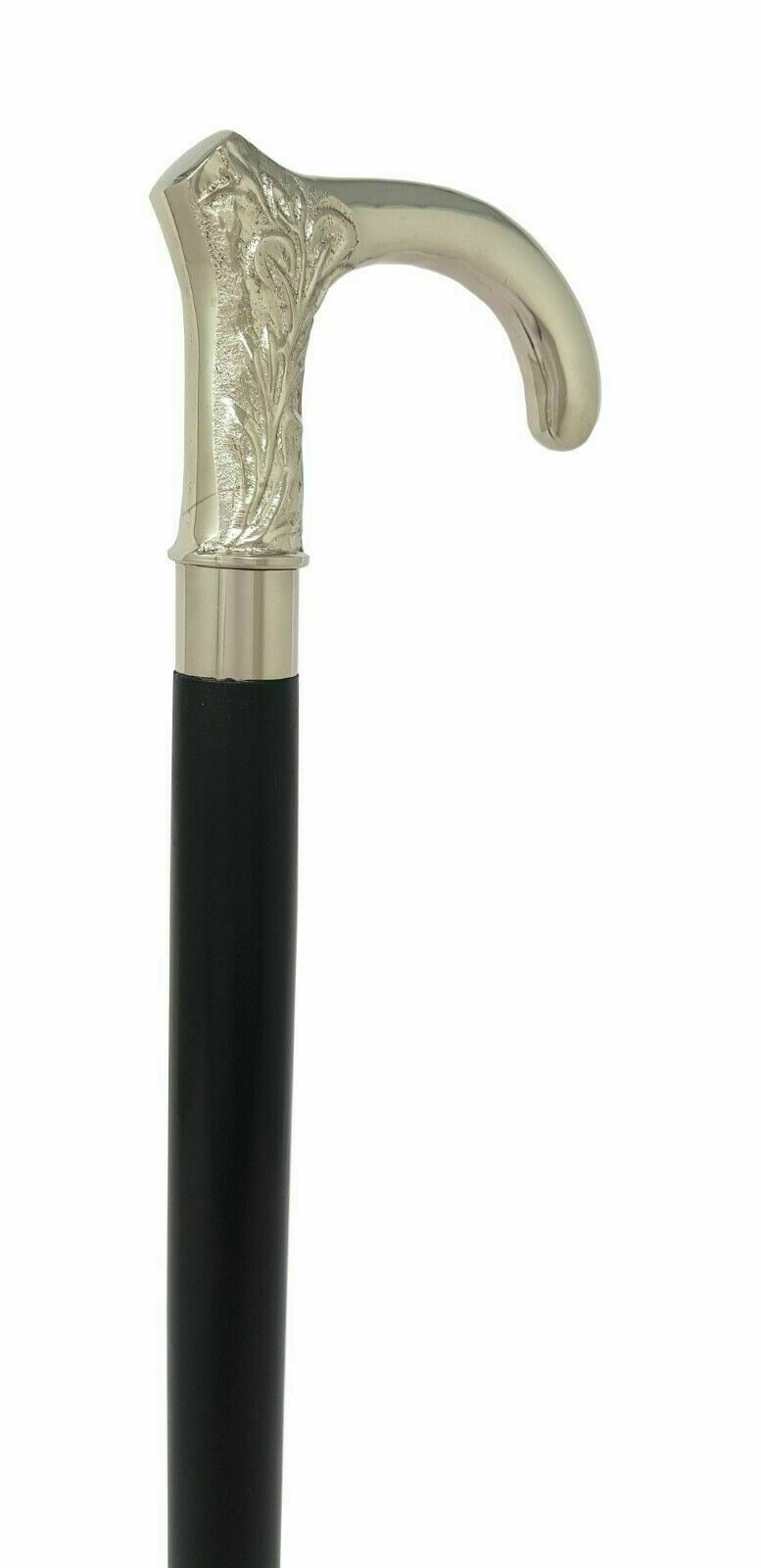 Nautical Brass Silver Head Solid Handle Victorian… - image 2