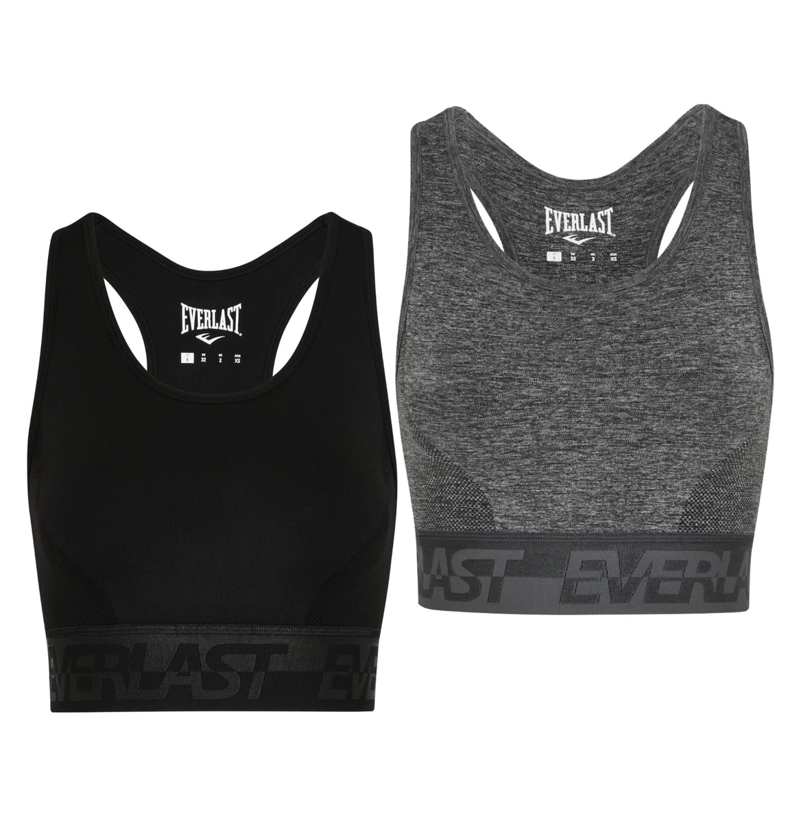 Ladies Everlast Sweat Wicking Seamless Panelled Sports Bra Sizes