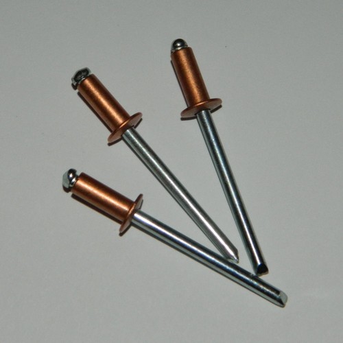 50pcs Blind Rivets 4x6 Copper/Steel Flat Round Head Copper Rivets 4.0x7