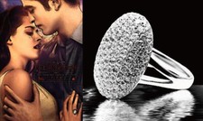 Bellas Kristall Hochzeits-Ring & Verlobung Silbern Twilight Saga New Design