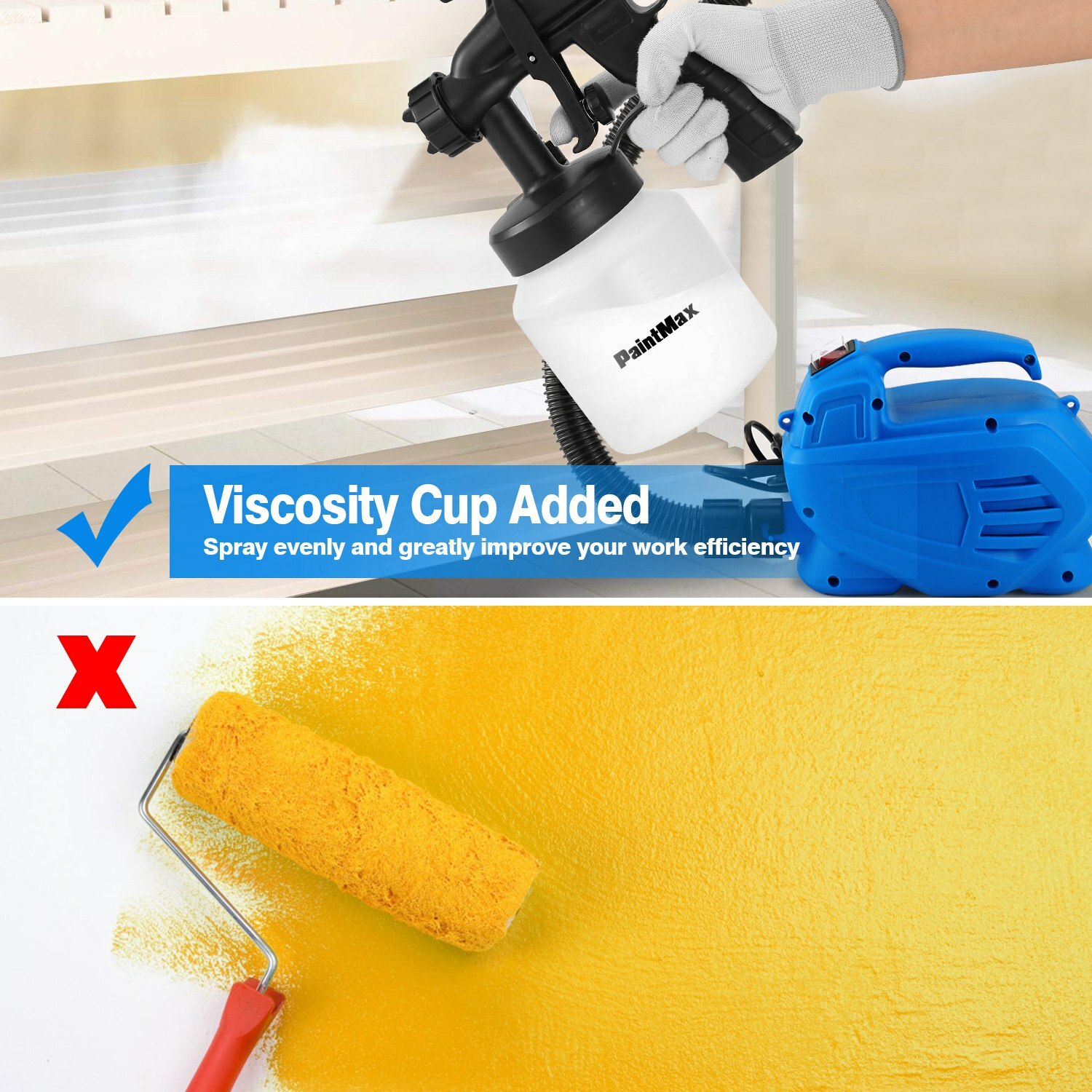 800ML HVLP Paint Sprayer Painter Handheld 650W Electric Spray Gun