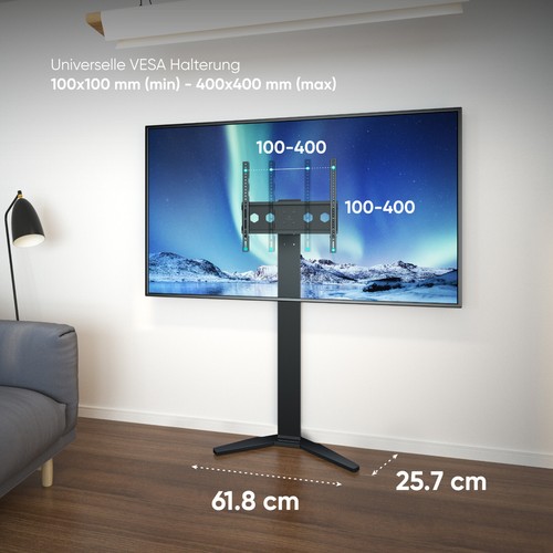 ONKRON Supporto TV da pavimento per 26-65 pollici, fino a 35 kg, TS1140-B RESO - Foto 7 di 8