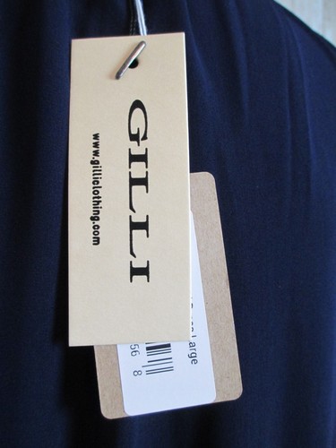 GILLI NWT Women's Navy Blue CAREER DRESS Summer Sleeveless Size LARGE Fit Flare - Picture 3 of 12