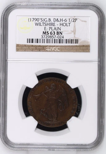 GREAT BRITAIN Wiltshire Holt c1790s Halfpenny Conder Token D&H-6 NGC MS63