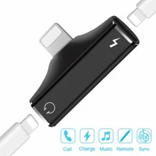 Dual Adapter 2 in 1 Headphone & Audio Charger Cable For iPhone 7 8 SE X 11 12 13
