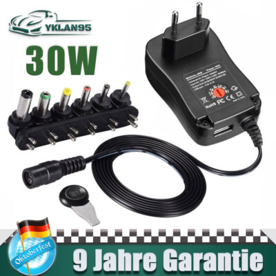 Universal Netzteil 30W AC auf DC 12V 9V 7.5V 6V 5V 4.5V 3V Multi-Voltage Adapter