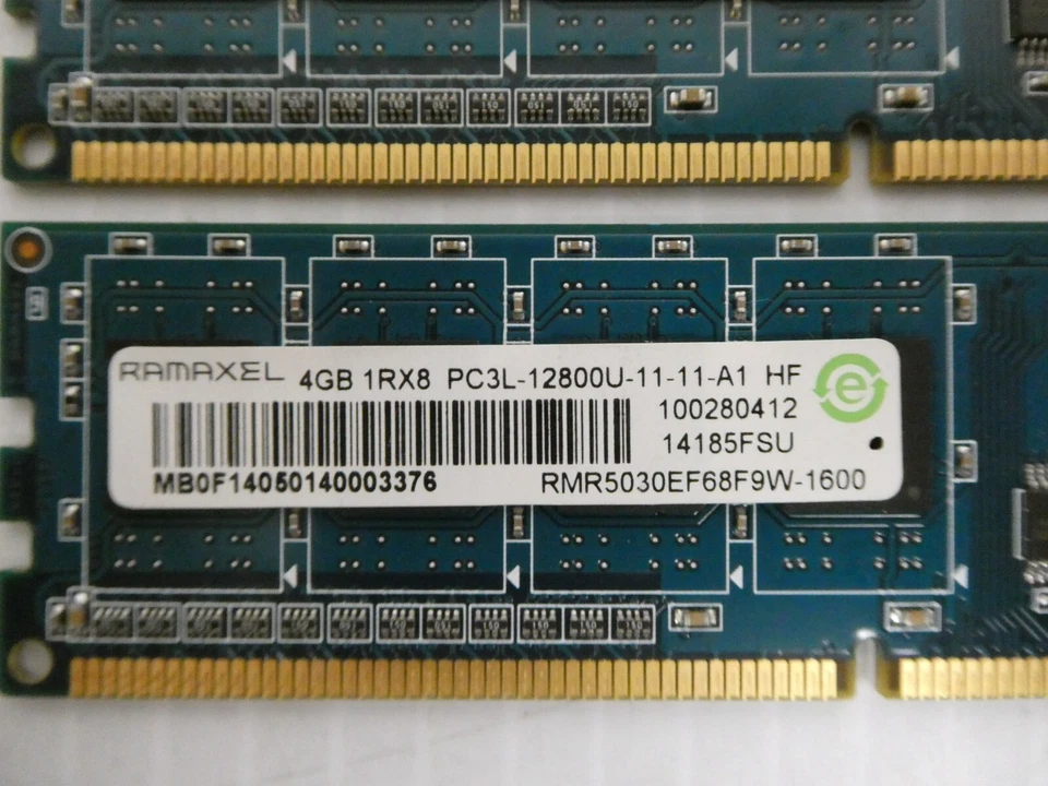 Ramaxel 16GB (4x4GB) PC3L-12800U  Desktop Ram Memory Kit - RMR5030EF68F9W-16 - Image 2 of 2