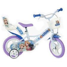 Bici 12 Regina delle nevi Snow frozen Queen per bambina con rotelle e cestino