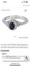 Le Vian 14ct White Gold Sapphire & Diamond Halo Ring + Custom Wedding Ring