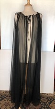 Formfit Rogers vintage sleeveless sheer black long negligee robe 20223