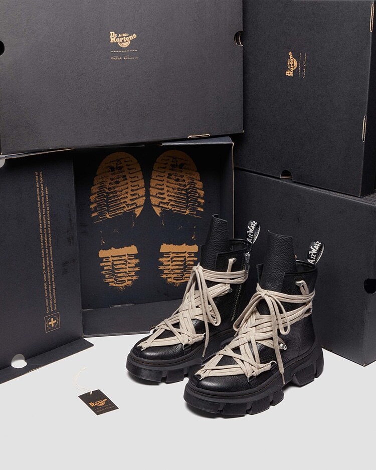 Rick Owens × Dr. Martens 1460 DMXL Mega Lace Boot Black Men's Size image 9